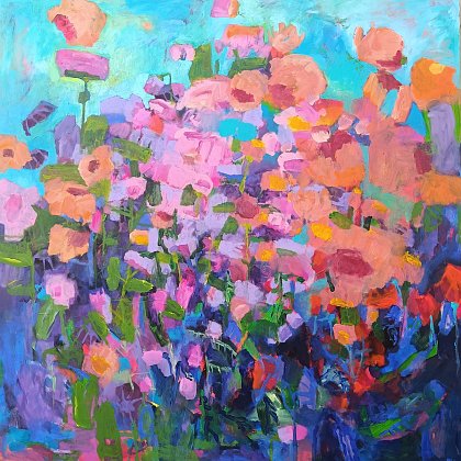 Determined Blooming, 140 x 140 cm
