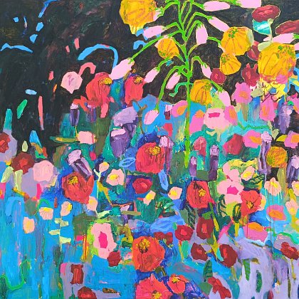 Midnight Flowers, 100 x 120 cm